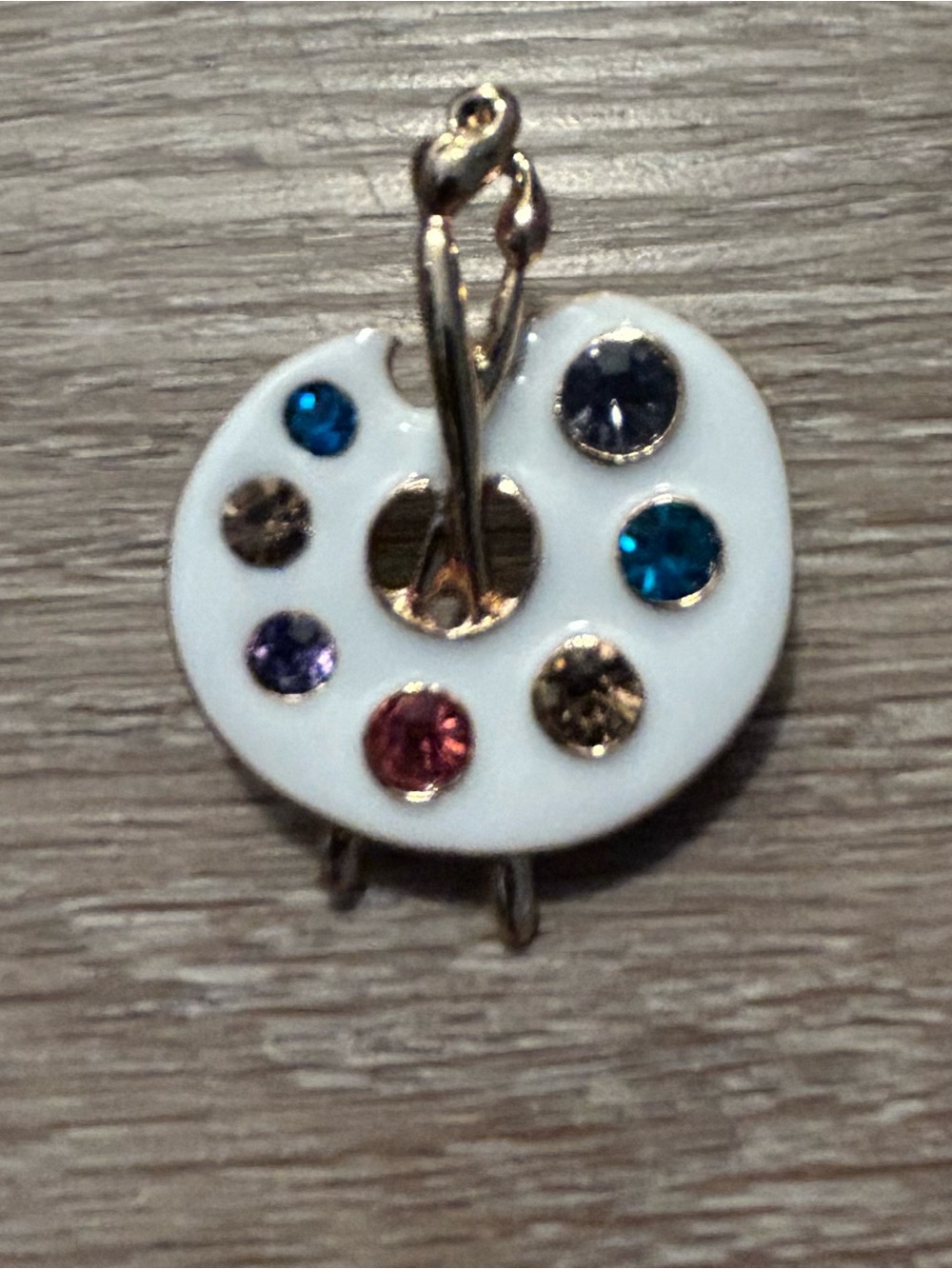 White Artist Palette Brooch